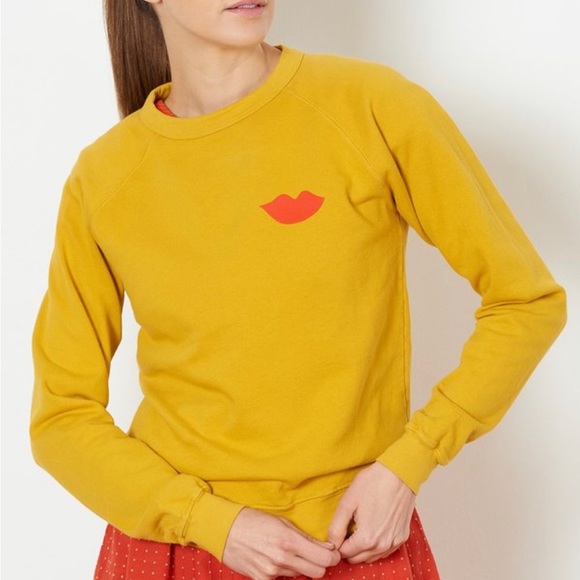 Clare V Tops - Clare V marigold lips sweatshirt
